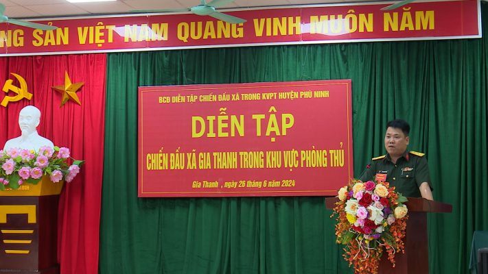 Diễn tập chiến đấu xã Gia Thanh trong Khu vực phòng thủ năm 2024